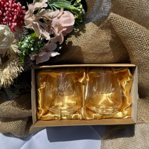 Pískované panáky na rum - Nevěsta a ženich
