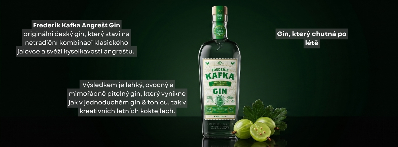 Frederic Kafka Angrešt Gin 40% 1l - Darkohol.cz